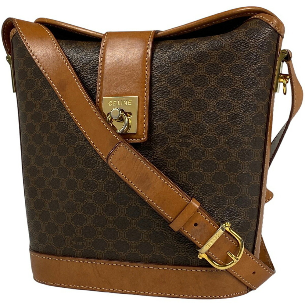 Celine Macadam shoulder bag cross Body Bum Crossbody Belt canvas brown
